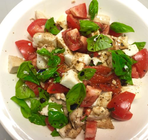 Serve your chicken caprese salad!