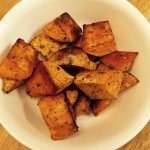 Baked Sweet Potato Chunks with Cinnamon poppopcooks.com