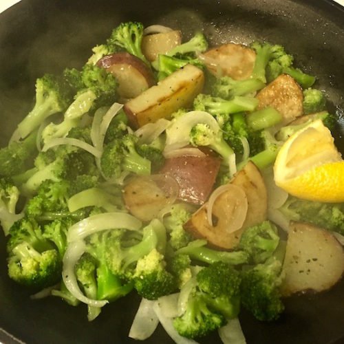 Sautéed Potatoes and Broccoli with Parmesan1 poppopcooks.com