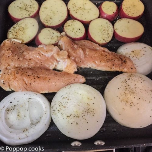 One Pan Grilled Chicken Meal-3-poppopcooks.com