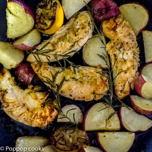 One Pan Rosemary Chicken-4-poppopcooks.com