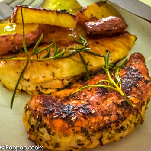 One pan rosemary chicken and potatoes