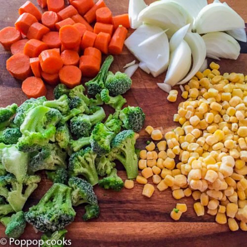 One Pan Chicken Rice Veggies-2-poppopcooks.com