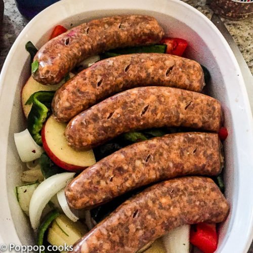 Oven Baked Sausage and Peppers-2-poppopcooks.com