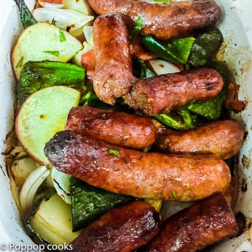 Oven Baked Sausage and Peppers-3-poppopcooks.com