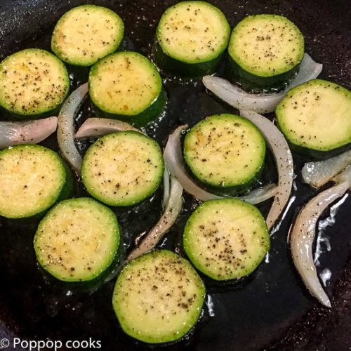  Zucchini in the skillet