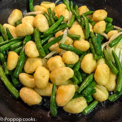 Garlic Chicken String beans and Gnocchi-4-poppopcooks.com