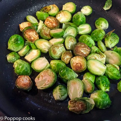 Pan Seared garlicky Brussel Sprouts-2-poppopcooks.com