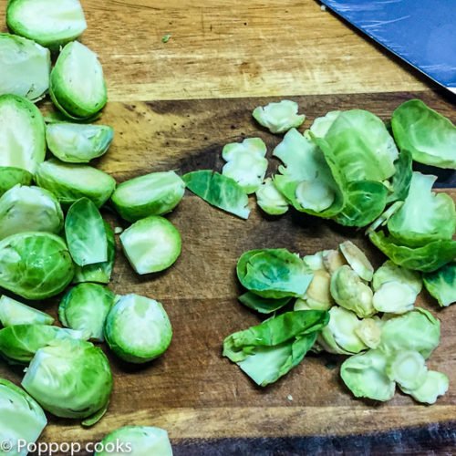 Pan Seared garlicky Brussel Sprouts-3-poppopcooks.com