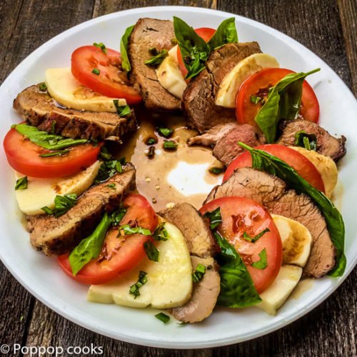 Pork Tenderloin Caprese Salad-4-poppopcooks.com