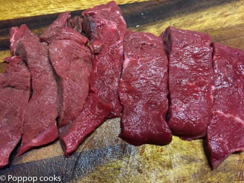 Pan Fried Beef Strips and Brussel Sprouts-poppopcooks.com