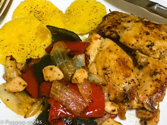 Pan Seared Chicken Peppers and Onions-7.-poppopcooks.com