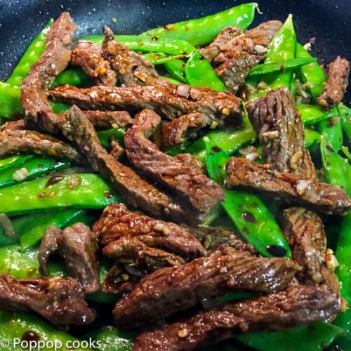 Stir Fried Beef and Snow Peas-4-poppopcooks.com