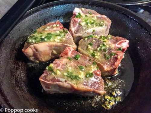 Lamb Chops in the skillet