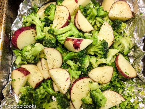 raw veggies for lamb chops