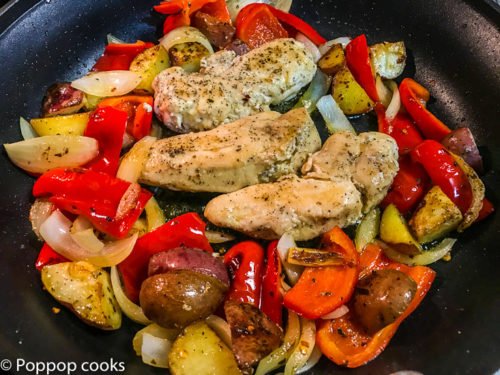 One Skillet Chicken Dinner-2-poppopcooks.com-one pan-one pot-quick and easy-gluten free