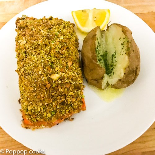 Pistachio Crusted Salmon Filets-7-poppopcooks.com-pistachio crusted-recipe for pistachio crusted salmon-baked salmon with pistachio crust-pistachio baked salmon-pistachio encrusted fish