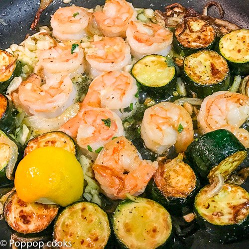 Shrimp Zucchinni onions garlic-3-poppopcooks.com-Shrimp recipes-easy shrimp recipes-cooking shrimp-shrimp dishes-shrimp meals