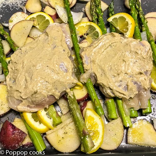 baked chicken breasts with hummus-2-poppopcooks.com-chicken breast recipes-gluten free-paleo-quick and easy