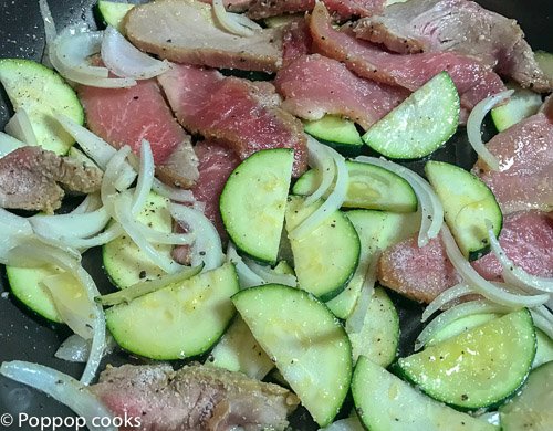 20 Min. pork tenderloin and zucchini-3-poppopcooks.com-gluten free-paleo-quick and easy