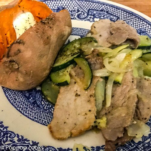 20 Min. pork tenderloin and zucchini-6-poppopcooks.com-gluten free-paleo-quick and easy