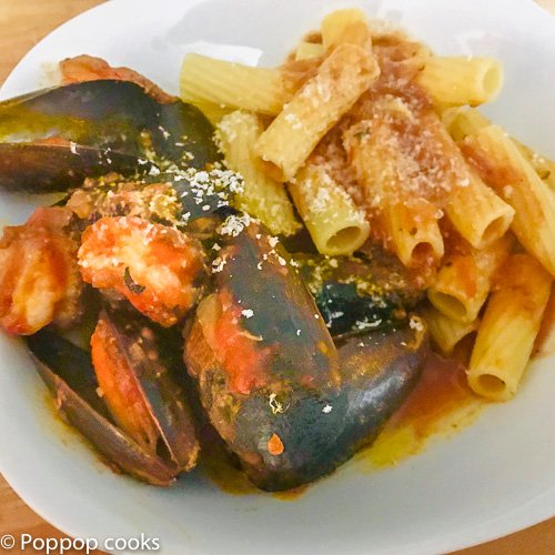 Mussels and Shrimp Fra Diavolo-3-poppopcooks.com-quick and easy-seafood