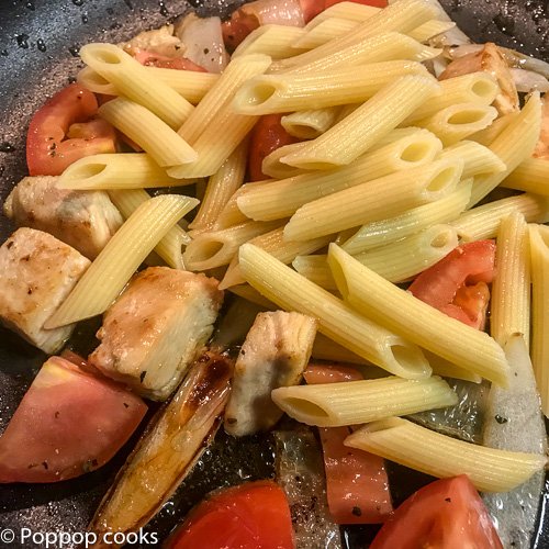 Italian Chicken and Pasta Skillet-6-poppopcooks.com-quick and easy