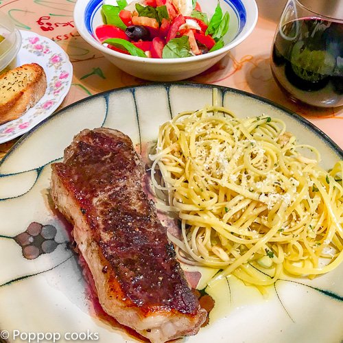 New-York-Strip-Steak-poppopcooks.com-quick and easy-Mediterranean diet