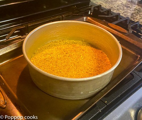 cheesecake crust into the oven