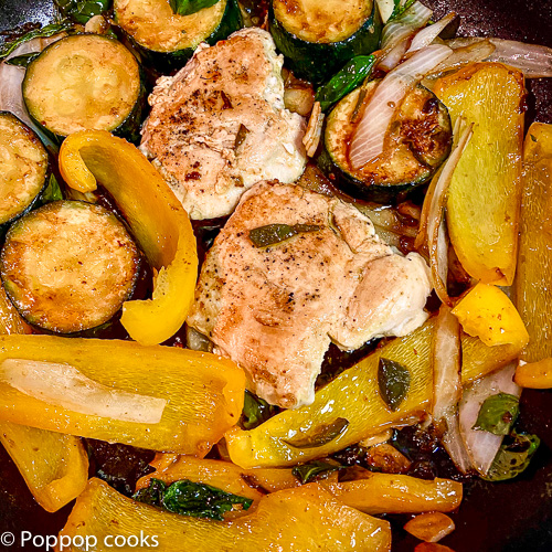 one skillet chicken and veggies