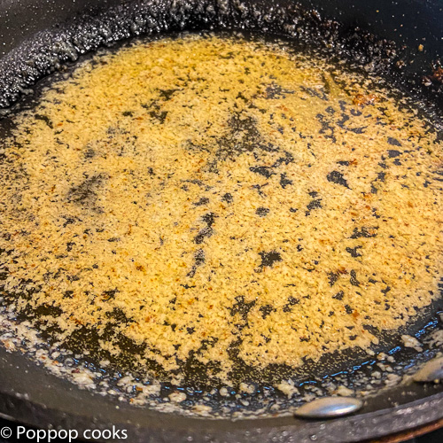 butter and cheese in the skillet