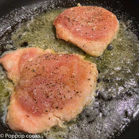 Honey lemon Butter Chicken in the skillet