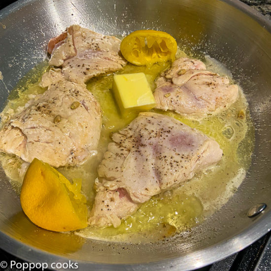 chicken filets in the skillet