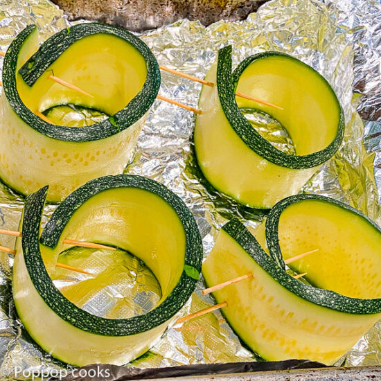 Zucchini ready to be stuffed