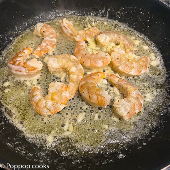 shrimp in the skillet