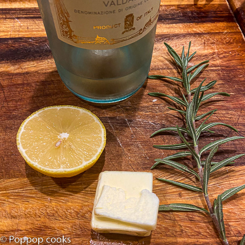 Lemon butter white wine rosemary