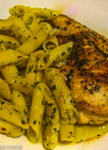 the finished chicken breast dinner