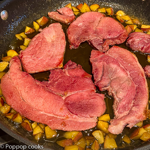 Ham in the skillet heating backup